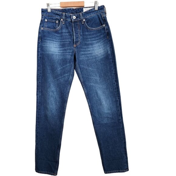 Rag & Bone‎ Womens Rosa Mid Rise Boyfriend Jeans in Jasper Size 24 Button Fly - Picture 1 of 14